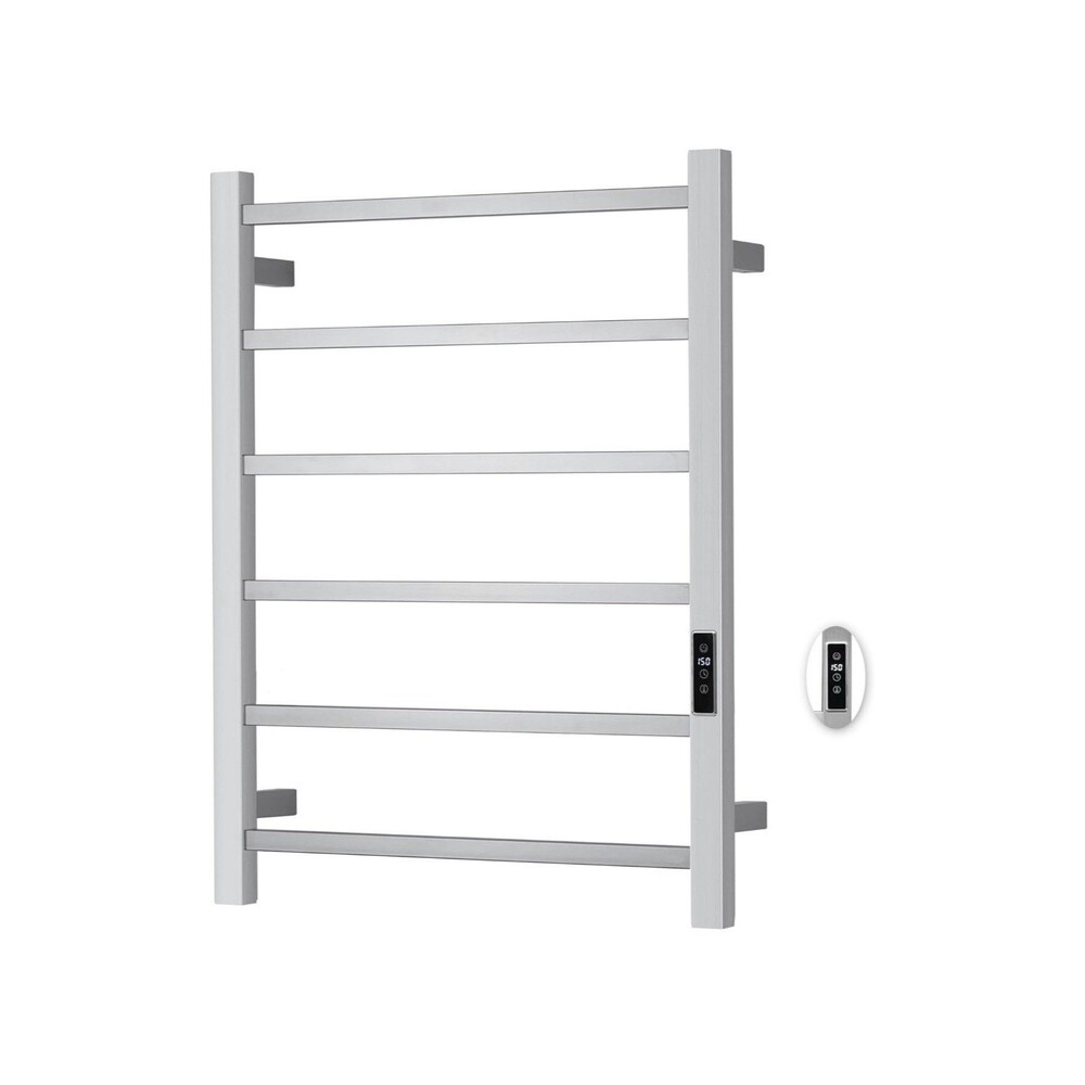 Towel Warmer 6 Bar Electric Heated Towel Rack Wall Mount Plug-in/Bath Towel Heat